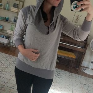 Pink Lotus Tunic Hooded sweater twotoned